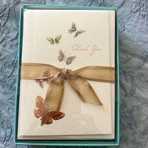 Set of 10 Butterfly "Thank You" Cards with Envelopes - NIB